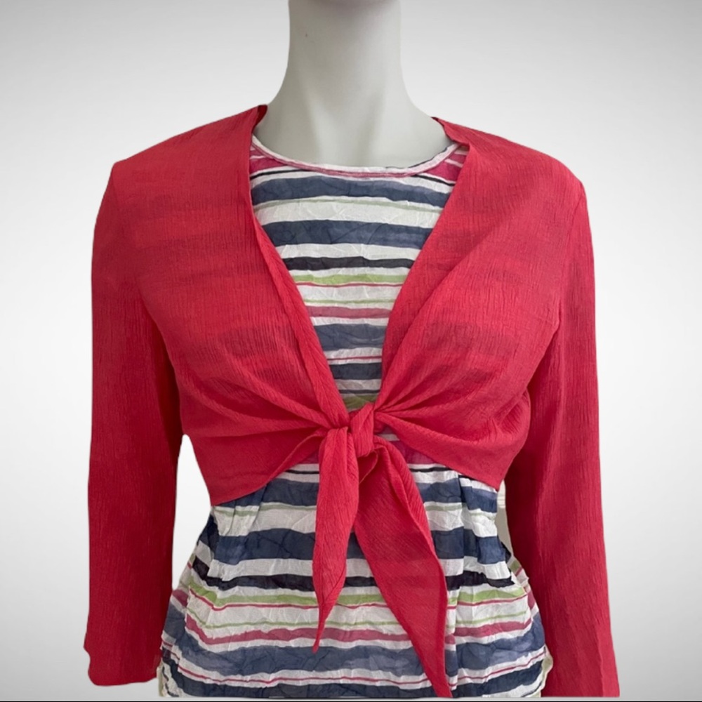Fox’s Coral Viscose-Blend Tie-Front Shrug